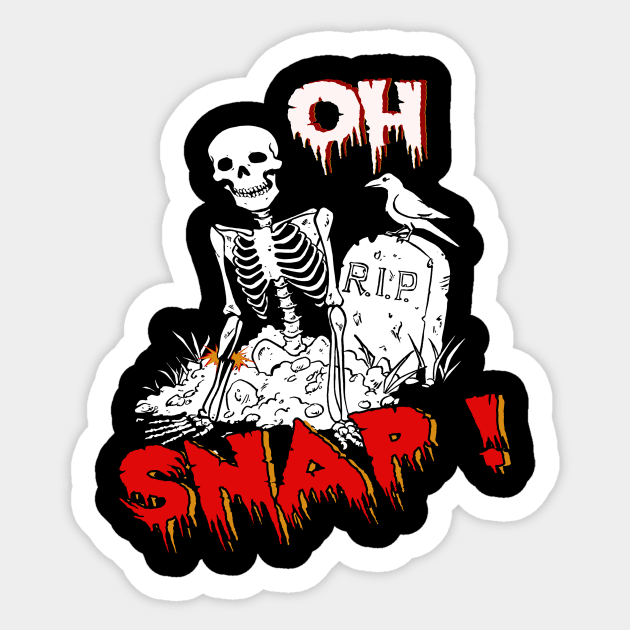 Halloween Oh Snap Skeleton Broken Leg Graphic Sticker by ChristianCrecenzio